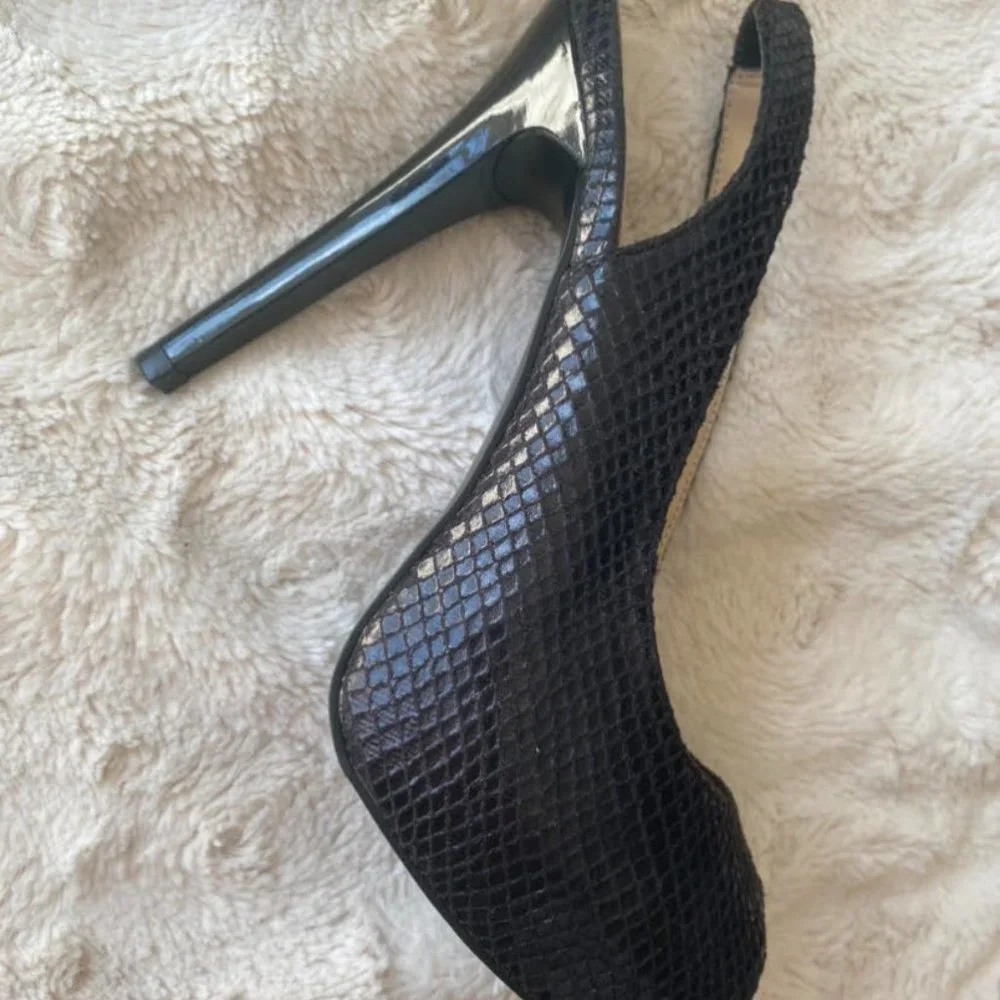 {SOLD} GUESS Slingback Peep-Toe Stiletto Heels - Picture 3 of 16